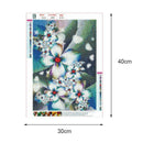 5D DIY Full Drill Diamond Painting White Flowers Cross Stitch Embroidery