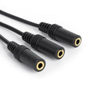 3.5mm 3-Pole Plug to 3 Way Stereo Audio Headphone Splitter Adapter Cable A