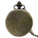 Purple flower four sly heads retro pocket watch G2T1