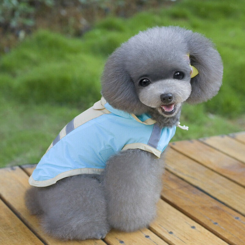 Pet Dog Waterproof Raincoat Jumper Clothes Puppy Cat Coat Winter Rain blue