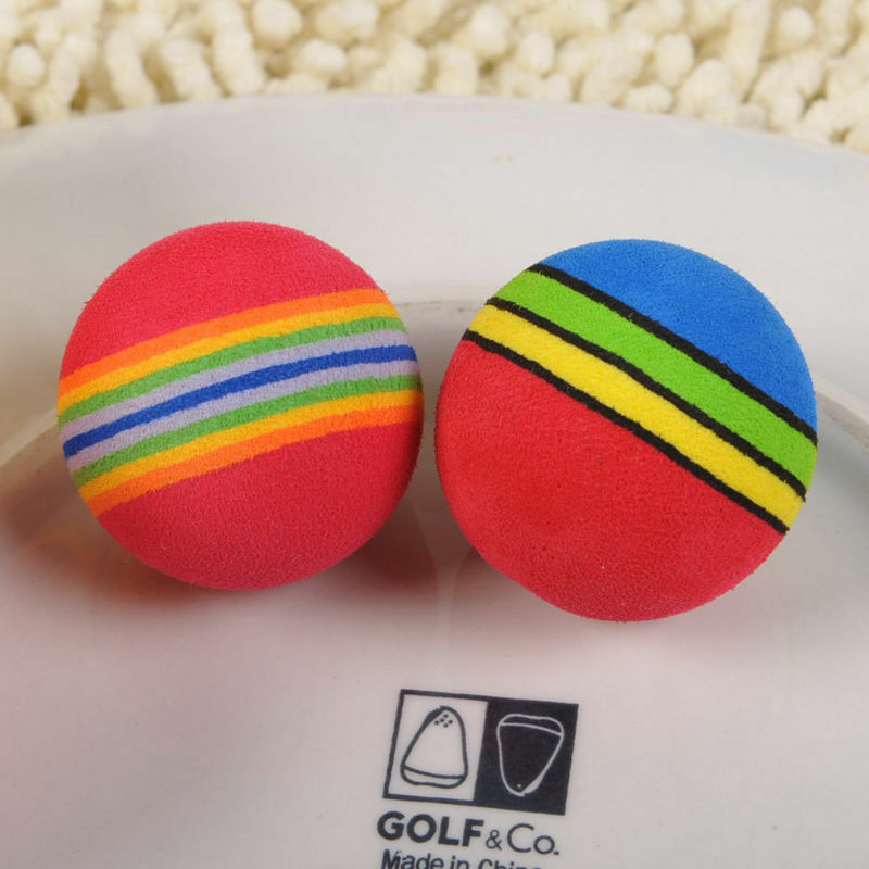 2x New Pet Cat Dog Puppy Rainbow Balls Play Training Funny Chew Fetch Throw Toys