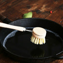 Wear Resistant Kitchen Dish Brush Retro Wooden Pot Brush with Long Handle - Z6F8