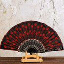 Peacock-Pattern Folding HandHeld Dance Fan Embroidered Party Prom Wedding S D6M1