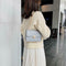 Fashion Women Messenger Shoulder Bag Leather Flap Crossbody Handbag (Grey)