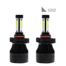 4 Sides LED Cool White Headlights COB Chips Bulbs Lamps Conversion Kits 6500K