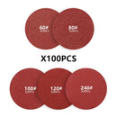 Set of 100 5inch Roll Sanding Discs Grit 80 - 240 Polishing Sander Sandpaper