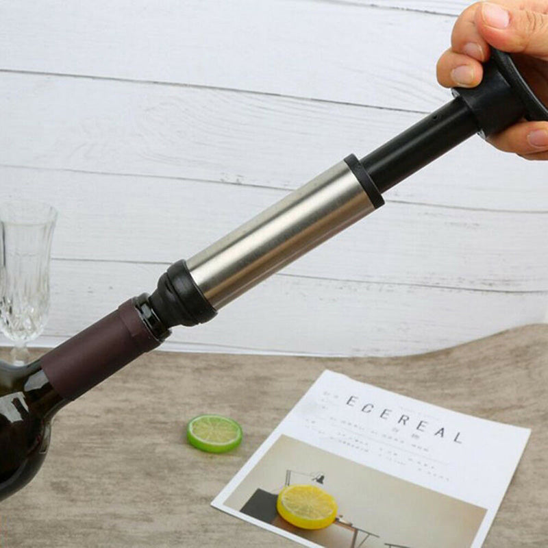 1 Pump 4 Caps Wine Saver Vacuum Wine Bottle Stopper Sealing Preserver Drinks â„–[