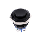 1PC 19mm waterproof black momentary metal push button reset switch high head  Kw