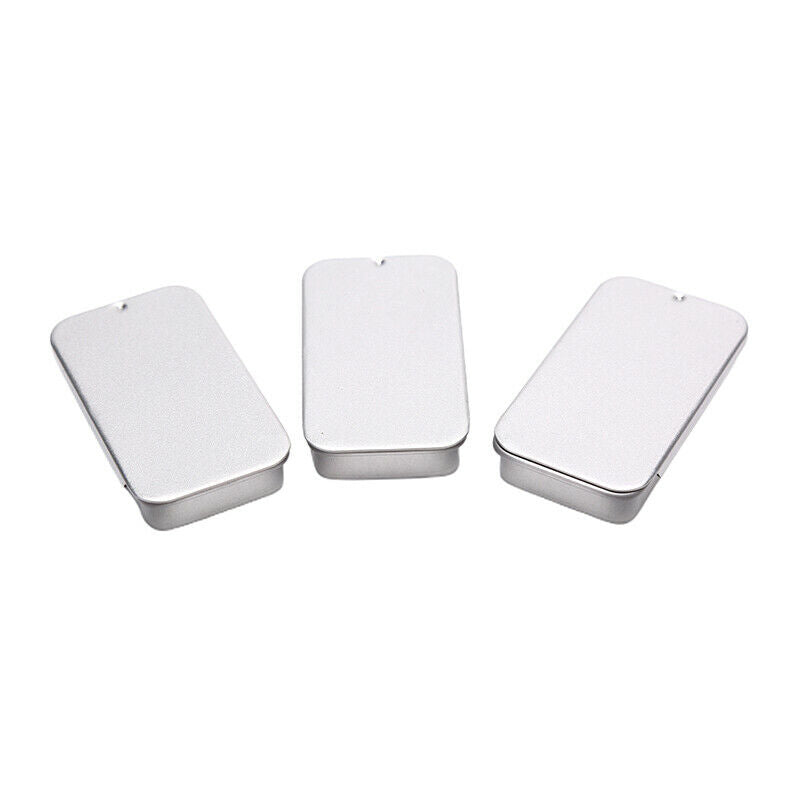 3pcs Iron Box Slide Cover Storage Box Jewelry Pill Cases Tin Boxes ContaineS Ew
