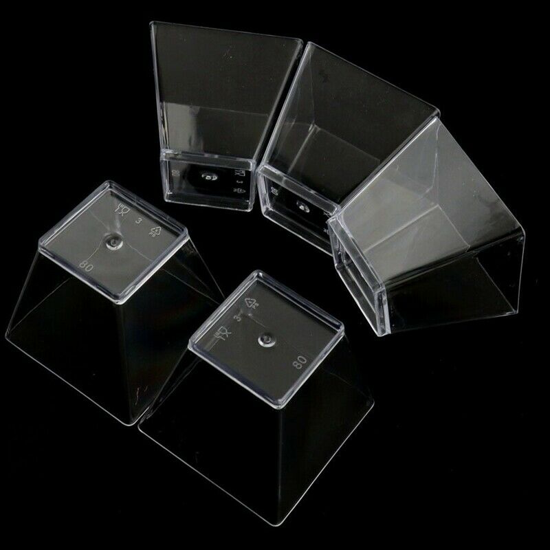 50Pcs Mini Small Plastic Square Dessert Cup Sauce Starter Party Tableware D G9A3