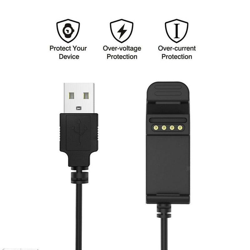 USB Charge Charging Data Clip Cable Replacement For Garmin Edge 20 25 Black