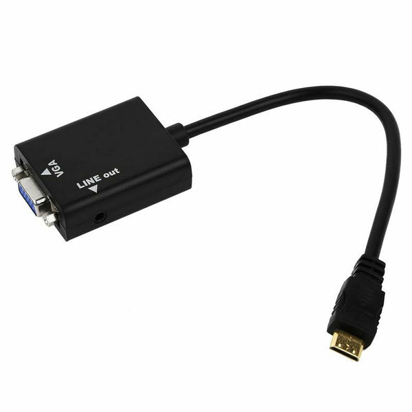 PC HDMI to VGA SVGA RGB Video + Audio Cable Converter Adapter F7O4