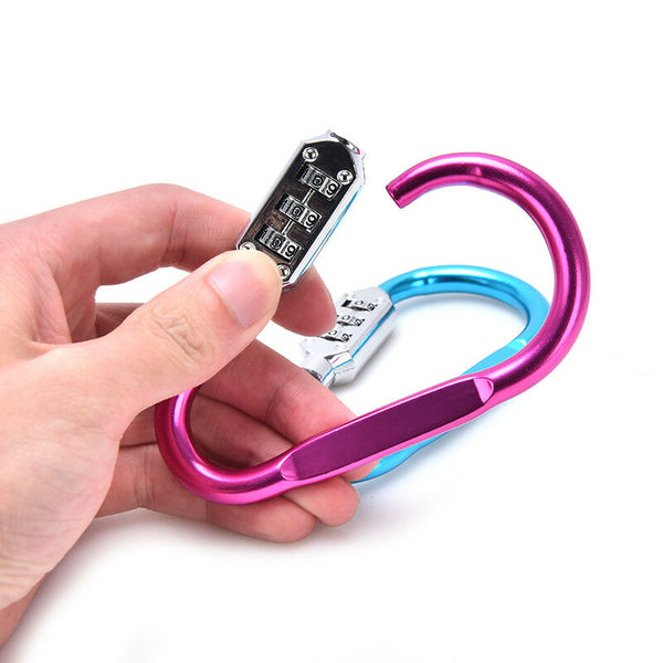Anti Theft Bicycle Motorcycle Helmet Lock Coded Lock Carabiner Password Lock  3C