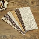6Pcs 25cm Coffee DIY Pre-Cut Quarters Bundle Cotton Quilt Fabric Patchwork Craft
