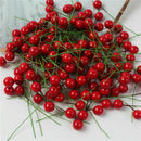 100X Mini Artificial Flower Christmas Red Berry Holly Branch Wedding Party Decor