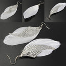 Beauty Fashion Jewelry Alloy Ear Stud White Feather Wing Dangle Earring Lady Pro