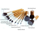 11Pcs Professional Makeup Brush Cosmetic Brushes Tools Kit Foundation Set