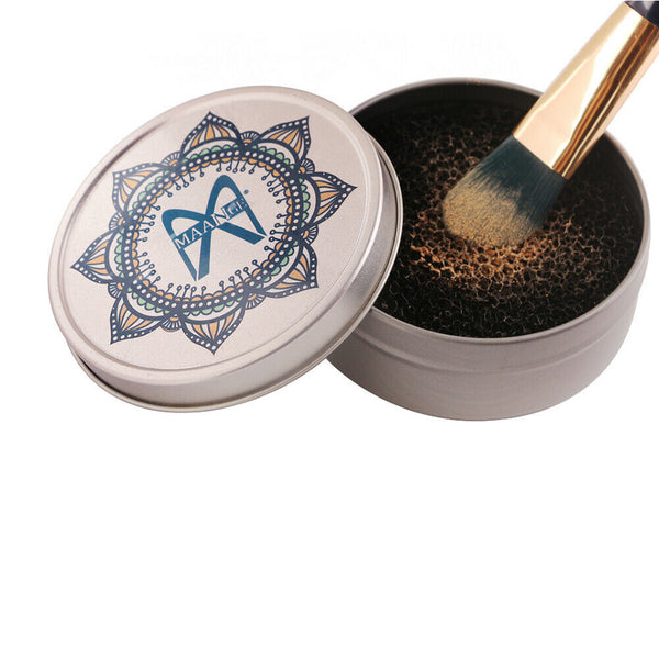 Portable Aluminum Makeup Brush Cleaning Powder Brush Sponge Cleaner Tool