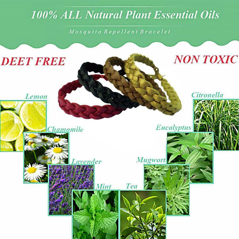 10Pcs Leather Anti Mosquito Pest Insect Repellent Bracelet Wrist Band Pretty