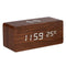 Multifunction Wooden Phone Fast Wireless Charger Dock Alarm Clock Bedside