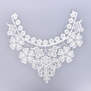 Embroidered Floral Lace Neckline Neck Collar Trim Clothes Sewing Patch L432 MO