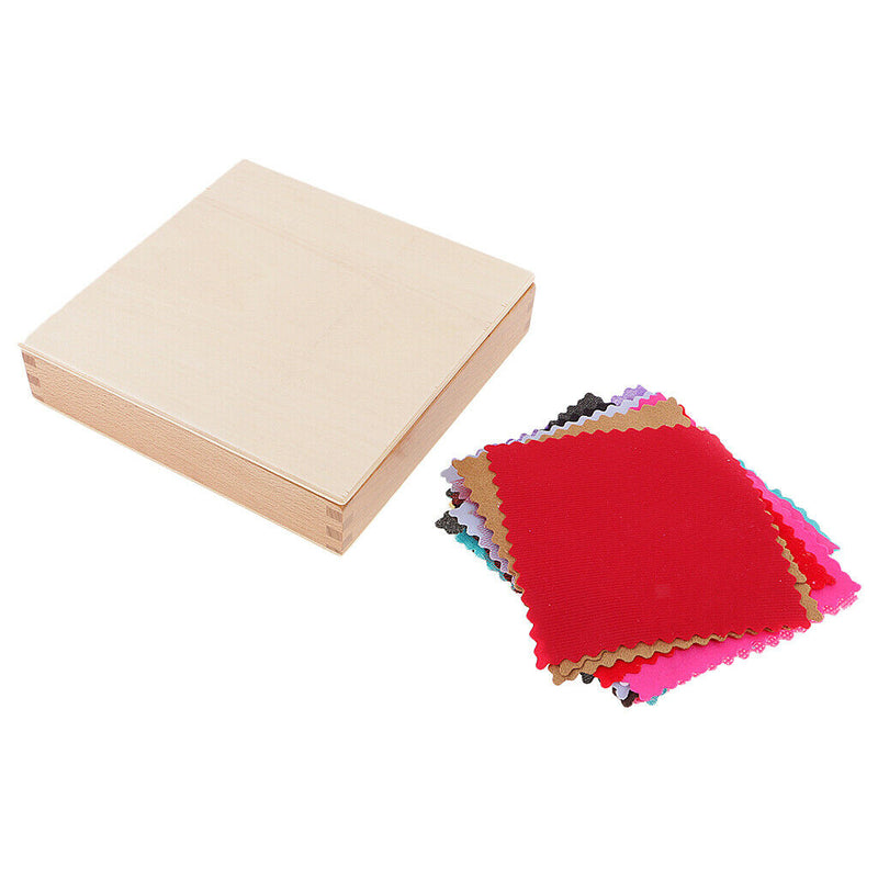 Montessori Fabric Cloth wooden Box Kids Children Touch Toys Early Learning