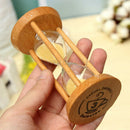 3 Mins Wooden Wood Frame Sandglass Sand Glass Hourglass Timer Clock Decor Useful