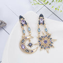 Asymmetrical Earrings Star Sun Moon Exaggeration Ear Dangle Drop Women Jewellery
