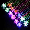 LED Flashing Necklace Cartoon Animals Light Up Pendants Party Heart Flower