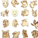 25pcs Wooden Ornament Animal Shape for DIY Scrapbooking Home Decor Craft