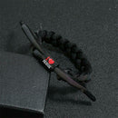Handmade Braided Rope Bracelet Knitting Color Change Bangle Jewelry (Black) A