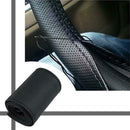 2x Black Universal PU Leather Car Steering Wheel Cover 37-38 cm +Needle Th ASX