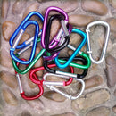 5PC Useful D-Ring Aluminum Carabiner Keyring Chain Snap Hook Camping Keychain