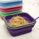 Collapsible Potable-Plastic Lunch Bento Box Food Storage Container +Spoon