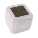 LED 7 Color  Glowing Change Digital Glowing Alarm Thermometer Clock Cube