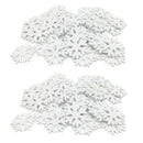 200pcs Wooden Snowflake Embellishments Pieces Home Party Decors Crafts Gifts
