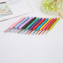 12pcs Aluminum Crochet Set TPR Handles Knitting Needles Kit Weaving Tools