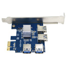1X4 Slot PCI-E 1 to 4 PCI Express 16X Slot External Riser Card Adapter Board New