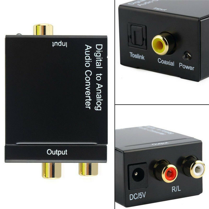 Digital Optical Coaxial Toslink Signal to Analog Audio Converter Adapter RCA AU