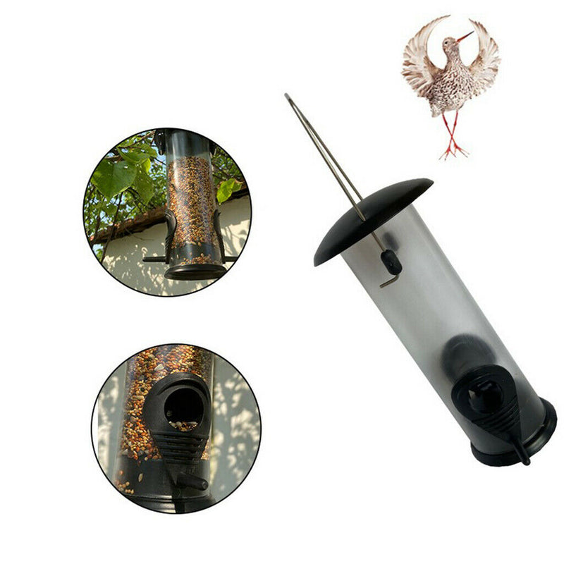 Lightweight Transparent Bird Feeder, Tube Shaped Hanging Bird Feeder for Garden
