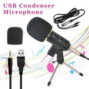 Pro USB Condenser Microphone Studio Sound Recording Mic w/ Stand Tripod