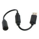 USB Converter Cable for Microsoft Xbox 360 Controller Breakaway Cord - Black