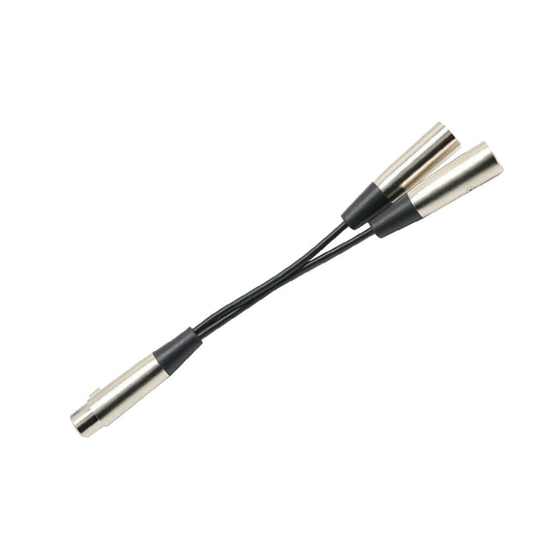 1pc Dual 2 XLR Male to 3 Pin Female Cable Cord Jack Mic Y Splitter Adaptor