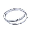 2 Pieces Die Cast Tom Drum Hoops Set 1.5mm Percussion Instrument Parts, 12 Inch