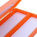 Plastic Rectangle Hold 100 Slide Microscope Box,orange Q6K1