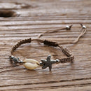 Women'S Natural Shell Bead Bracelet Starfish Turtle Charm Bracelet Handmade Y8O7