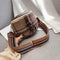 Fashion Woolen Messenger Bag Women Semicircle Wide Shoulder Bags (Brown)
