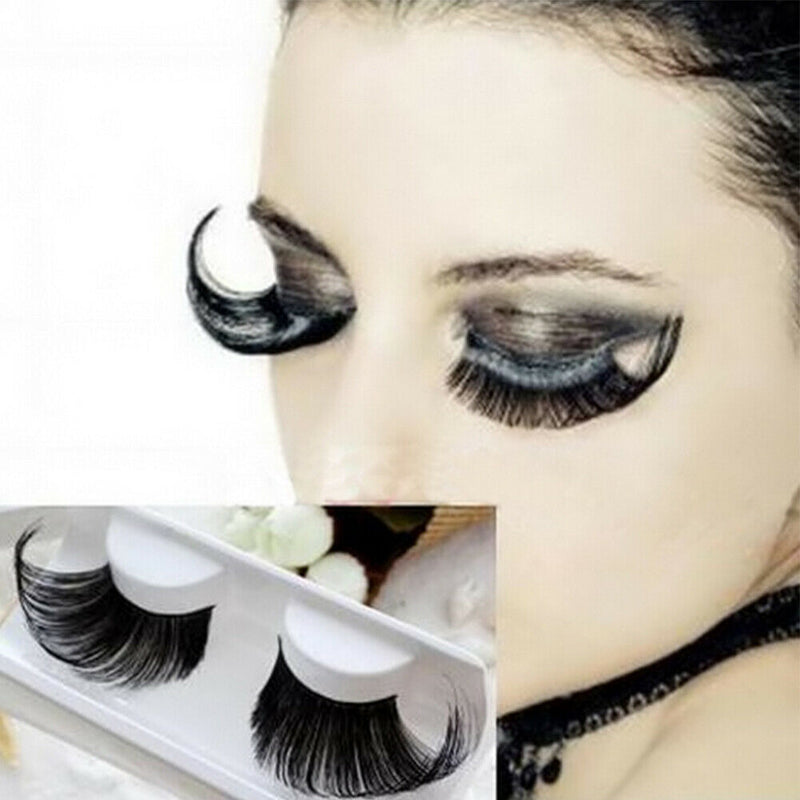 1 Pair Art Thick Professional Party Stage Winged Extra Long False Eyelash