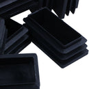 Plastic Rectangle Blanking End Tube Caps Inserts 25x50mm 30pcs Black