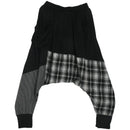Hip-hop Splice Lattice Women's Sweat Pants Double Bag Harem Baggy Cotton bl